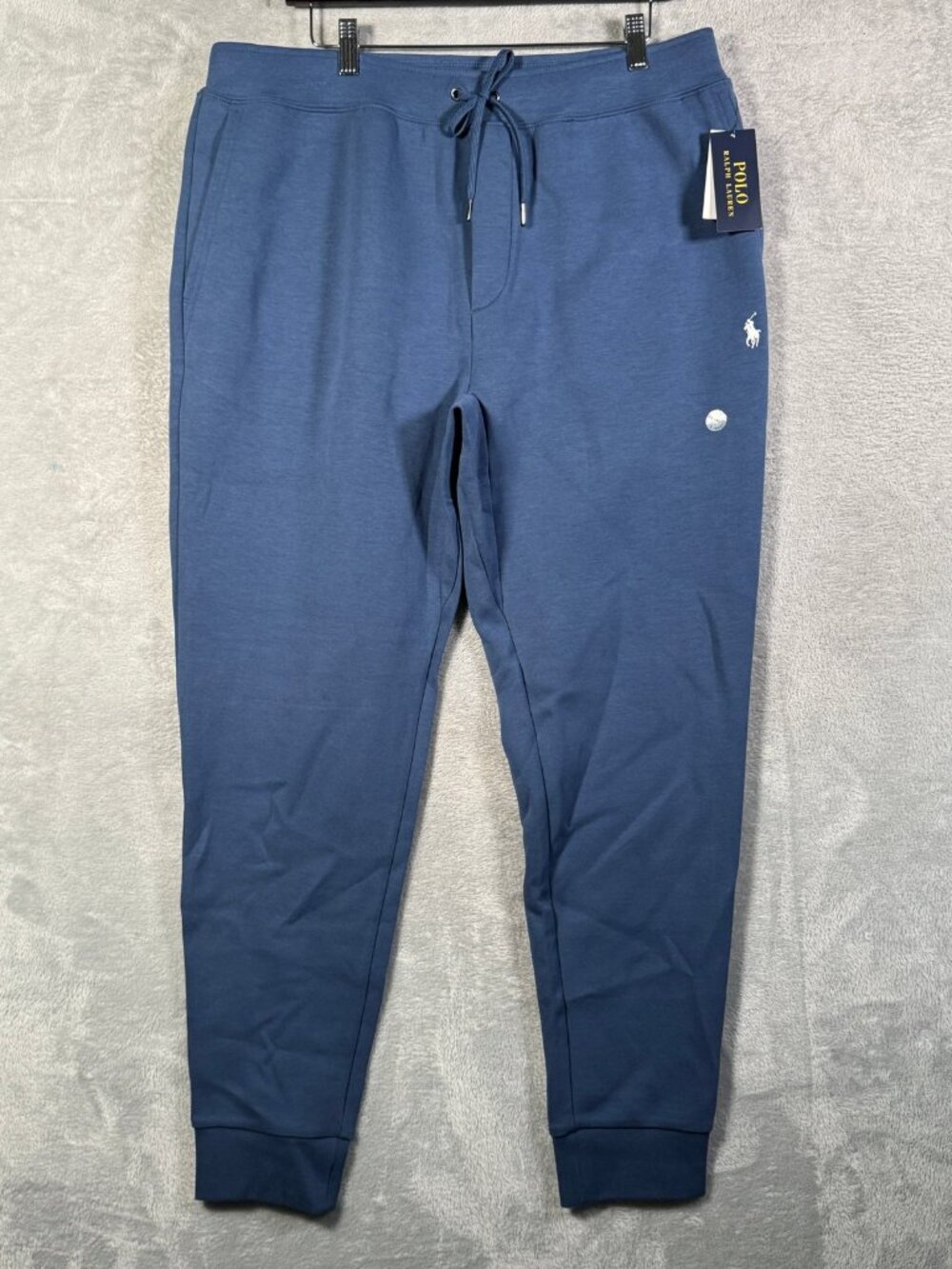 Polo Ralph Lauren Sweatpants Mens XL Blue Fleece Jogger Cuffed Double Knit